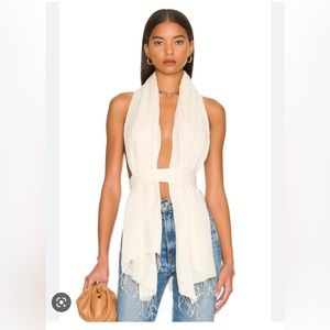 NWT SAVANNAH MORROW wrap top in cream